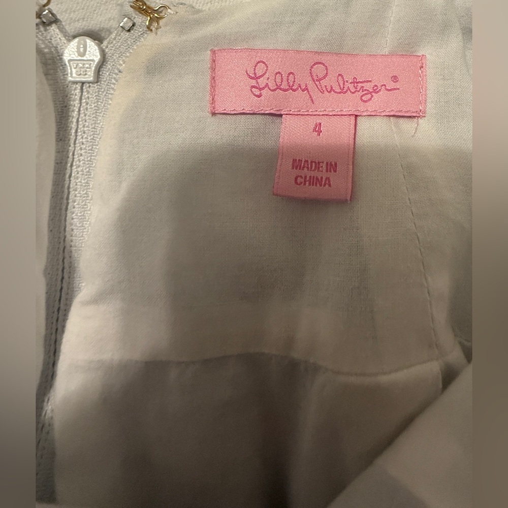 LILLY PULITZER Hollander For A Dollar Chambray Eyelet Dress SIZE: 4 - Picture 13 of 15